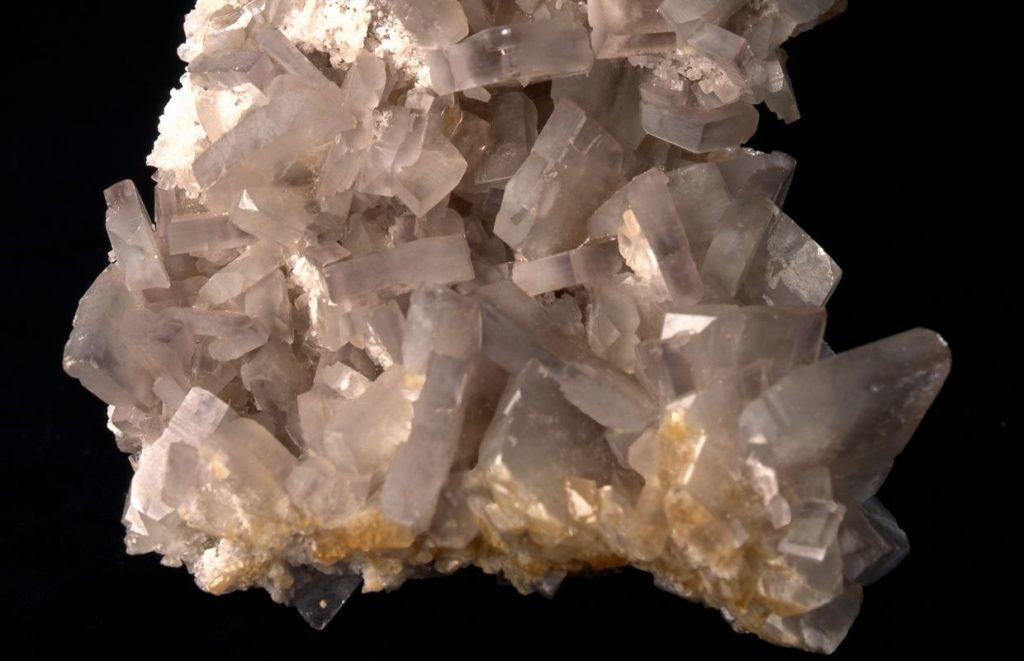 A close up of some barite crystals